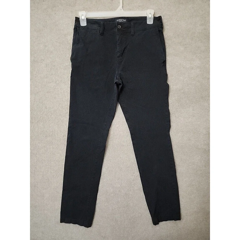 American Eagle 360 Extreme Flex Slim Fit Chino Khaki Pants Mens 30x32 Black - Picture 1 of 9